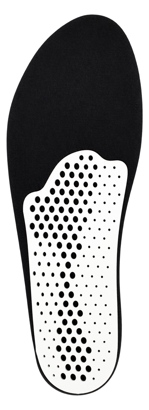 Semelle Solea Confort 3D : coque 3D alvéolaire, vue de dessous · face-coque